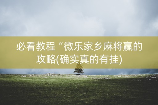 必看教程“微乐家乡麻将赢的攻略(确实真的有挂)