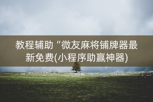 教程辅助“微友麻将铺牌器最新免费(小程序助赢神器)