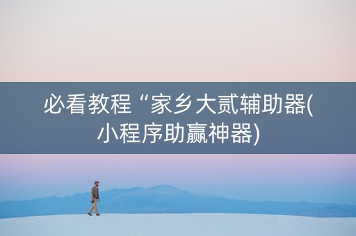 必看教程“家乡大贰辅助器(小程序助赢神器)