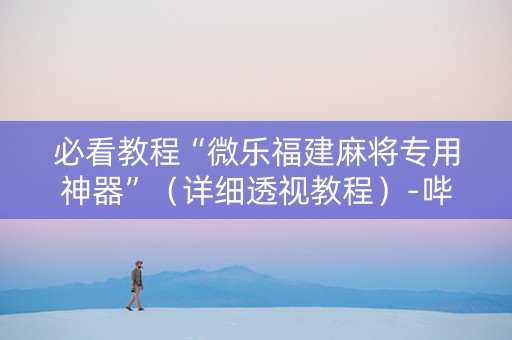 必看教程“微乐福建麻将专用神器”（详细透视教程）-哔哩哔哩
