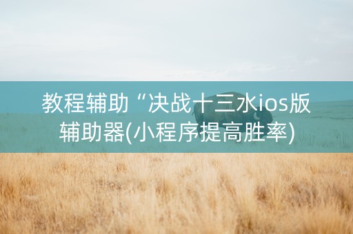 教程辅助“决战十三水ios版辅助器(小程序提高胜率)