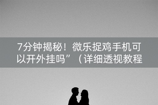 7分钟揭秘！微乐捉鸡手机可以开外挂吗”（详细透视教程）-哔哩哔哩