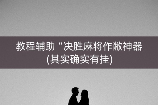 教程辅助“决胜麻将作敝神器(其实确实有挂)
