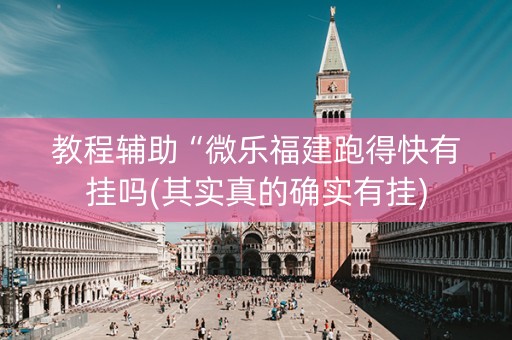 教程辅助“微乐福建跑得快有挂吗(其实真的确实有挂)