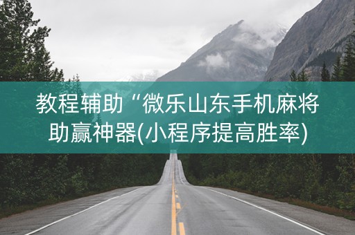 教程辅助“微乐山东手机麻将助赢神器(小程序提高胜率)