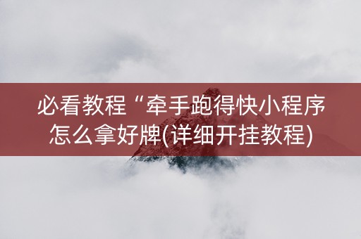 必看教程“牵手跑得快小程序怎么拿好牌(详细开挂教程)