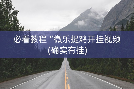 必看教程“微乐捉鸡开挂视频(确实有挂)