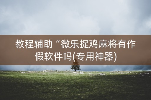 教程辅助“微乐捉鸡麻将有作假软件吗(专用神器)