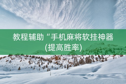 教程辅助“手机麻将软挂神器(提高胜率)