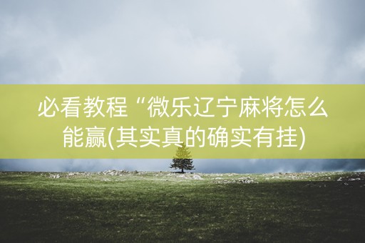 必看教程“微乐辽宁麻将怎么能赢(其实真的确实有挂)