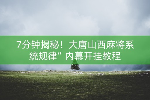 7分钟揭秘！大唐山西麻将系统规律”内幕开挂教程