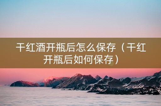 干红酒开瓶后怎么保存（干红开瓶后如何保存）