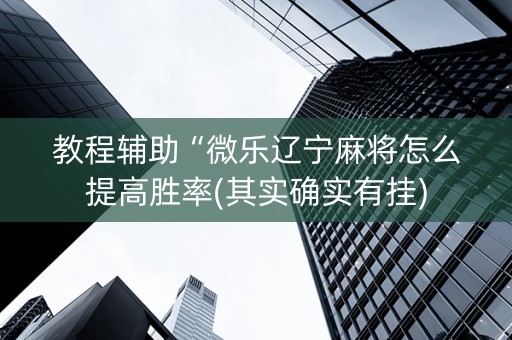 教程辅助“微乐辽宁麻将怎么提高胜率(其实确实有挂)