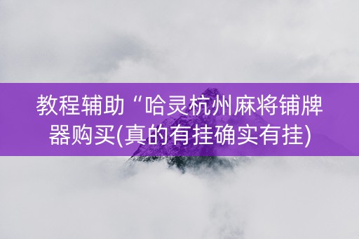 教程辅助“哈灵杭州麻将铺牌器购买(真的有挂确实有挂)