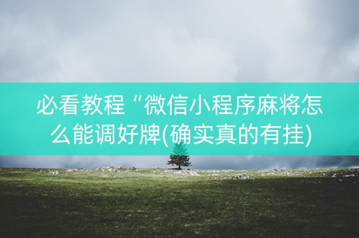 必看教程“微信小程序麻将怎么能调好牌(确实真的有挂)