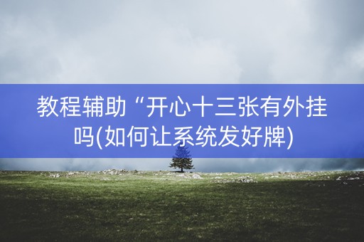 教程辅助“开心十三张有外挂吗(如何让系统发好牌)