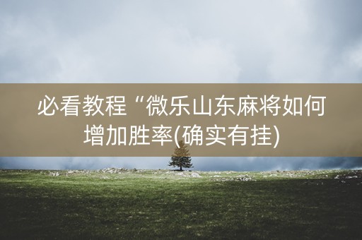 必看教程“微乐山东麻将如何增加胜率(确实有挂)