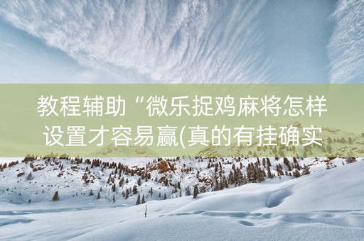 教程辅助“微乐捉鸡麻将怎样设置才容易赢(真的有挂确实有挂)