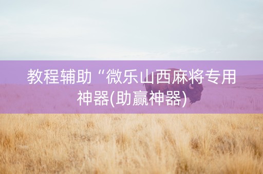 教程辅助“微乐山西麻将专用神器(助赢神器)