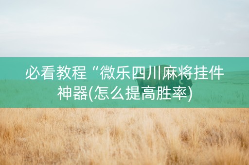 必看教程“微乐四川麻将挂件神器(怎么提高胜率)