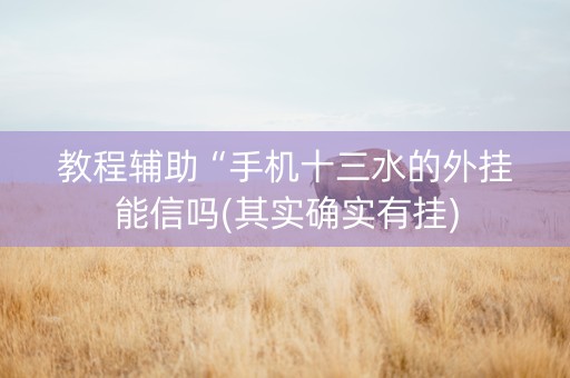 教程辅助“手机十三水的外挂能信吗(其实确实有挂)