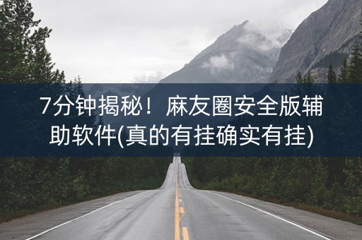 7分钟揭秘！麻友圈安全版辅助软件(真的有挂确实有挂)