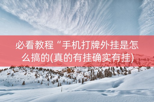 必看教程“手机打牌外挂是怎么搞的(真的有挂确实有挂)