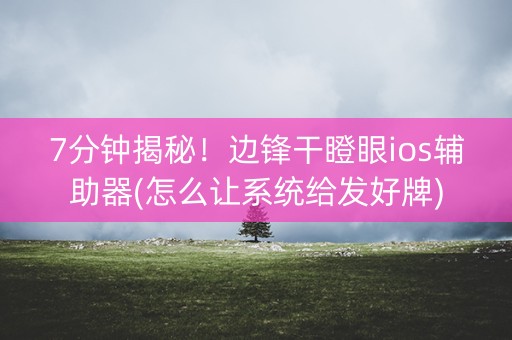 7分钟揭秘！边锋干瞪眼ios辅助器(怎么让系统给发好牌)