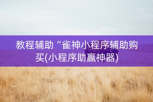 教程辅助“雀神小程序辅助购买(小程序助赢神器)