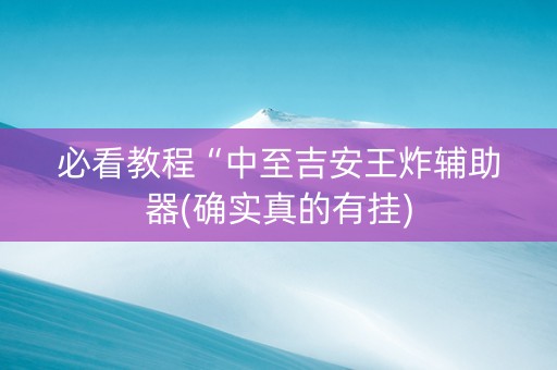 必看教程“中至吉安王炸辅助器(确实真的有挂)