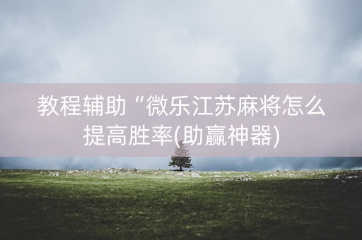 教程辅助“微乐江苏麻将怎么提高胜率(助赢神器)