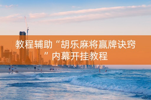 教程辅助“胡乐麻将赢牌诀窍”内幕开挂教程