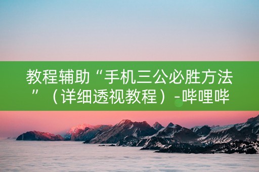教程辅助“手机三公必胜方法”（详细透视教程）-哔哩哔哩