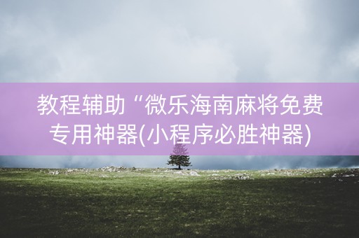 教程辅助“微乐海南麻将免费专用神器(小程序必胜神器)