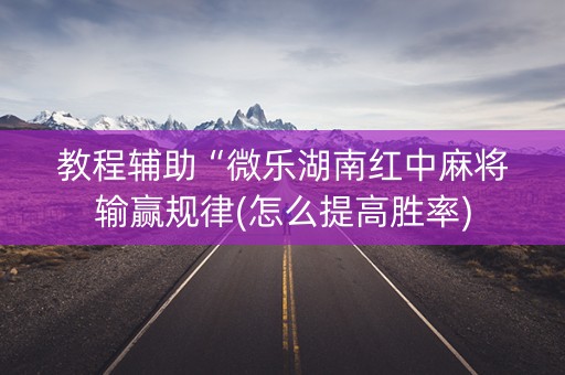 教程辅助“微乐湖南红中麻将输赢规律(怎么提高胜率)