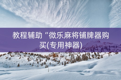 教程辅助“微乐麻将铺牌器购买(专用神器)