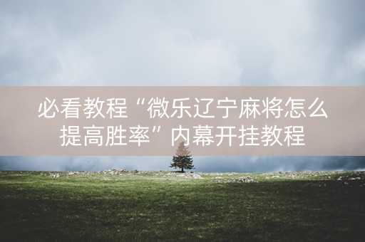必看教程“微乐辽宁麻将怎么提高胜率”内幕开挂教程