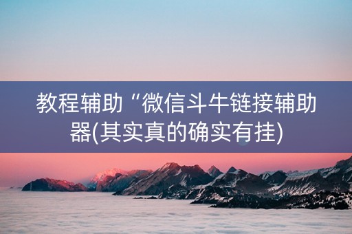 教程辅助“微信斗牛链接辅助器(其实真的确实有挂)