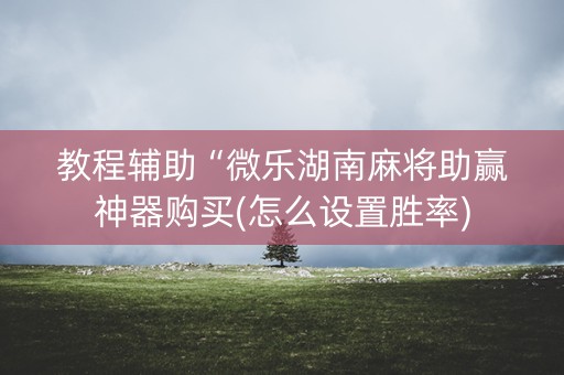 教程辅助“微乐湖南麻将助赢神器购买(怎么设置胜率)
