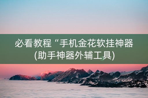 必看教程“手机金花软挂神器(助手神器外辅工具)