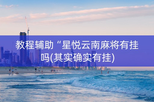 教程辅助“星悦云南麻将有挂吗(其实确实有挂)