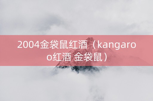2004金袋鼠红酒（kangaroo红酒 金袋鼠）