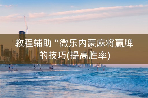 教程辅助“微乐内蒙麻将赢牌的技巧(提高胜率)