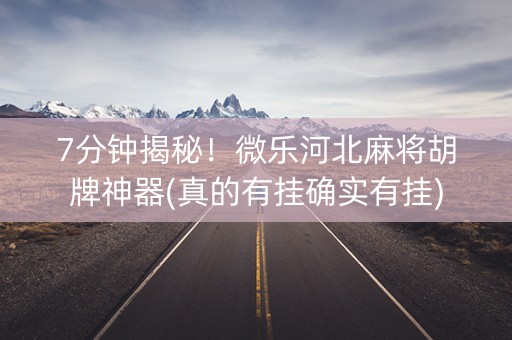 7分钟揭秘！微乐河北麻将胡牌神器(真的有挂确实有挂)