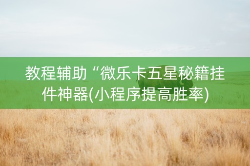 教程辅助“微乐卡五星秘籍挂件神器(小程序提高胜率)