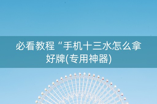 必看教程“手机十三水怎么拿好牌(专用神器)