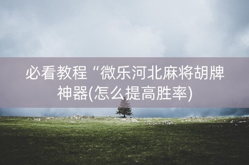 必看教程“微乐河北麻将胡牌神器(怎么提高胜率)