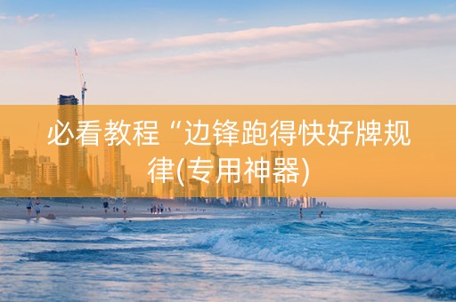 必看教程“边锋跑得快好牌规律(专用神器)