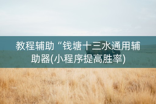 教程辅助“钱塘十三水通用辅助器(小程序提高胜率)