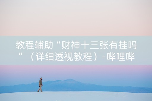 教程辅助“财神十三张有挂吗”（详细透视教程）-哔哩哔哩